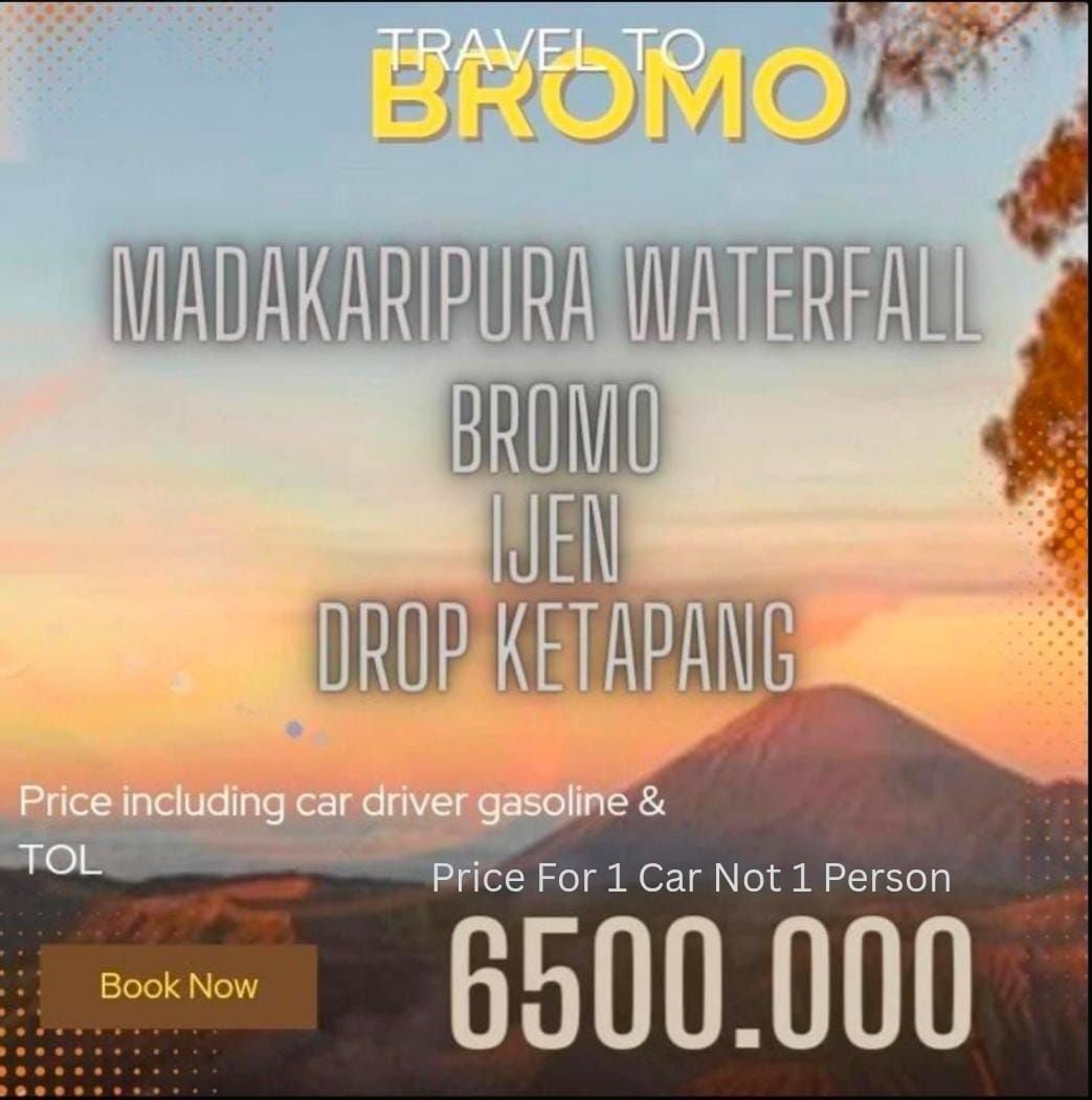 Transport to Bromo - Waterfall - ijen - Ketapang harbur. (3Day-2Night) (€362) 