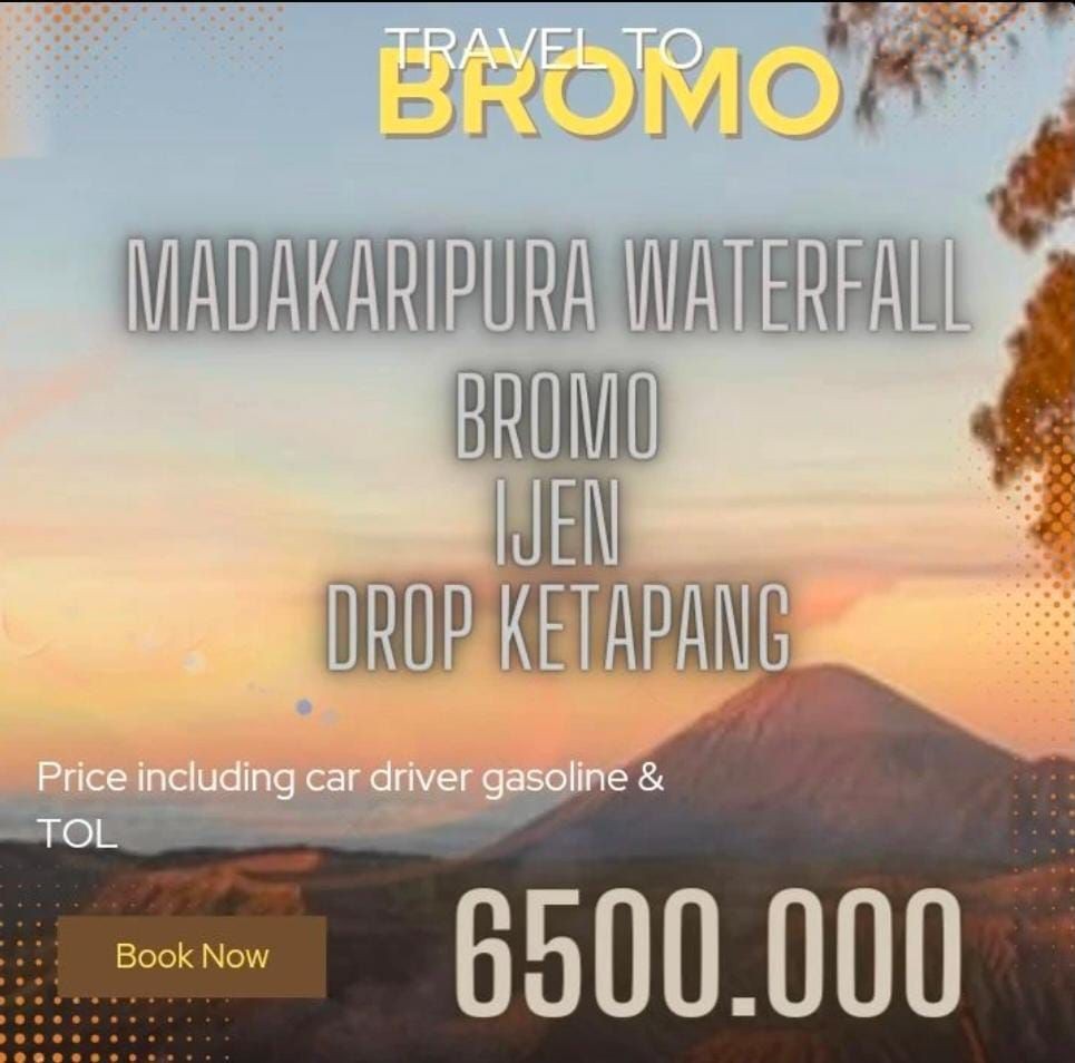 Transport to Bromo - Waterfall - ijen - Ketapang harbur. (2D3N) 